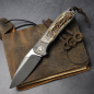 Preview: 25/080 German Edition Fuller Arno Bernard Knives iMamba Kudu Knochen braun + Titangriff RWL-34 - Framelock