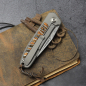 Preview: 25/097 - German Edition Fuller - Arno Bernard Knives iMamba Damascus steel mammoth molar titanium