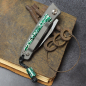 Preview: 25/040 Rinkhals - Arno Bernard Knives - Slipjoint Titan Taschenmesser RWL34 mit Beschalung Kudu Knochen grün