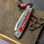 Preview: 25-029 Rinkhals - Arno Bernard Knives - Titanium Pocketknife RWL34 with scales Kudu bone red