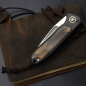 Preview: 25/081 iMamba Folder Knife Arno Bernard Knives | Fuller | Burl Maple | Titanium Handle RWL-34 | Washer German Edition