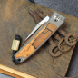 Preview: 25-043 Rinkhals Spalted Maple - Arno Bernard Knives - Fuller Slipjoint Titanium pocket knife RWL34