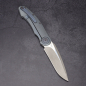 Preview: Arno Basson Messer - G8 Frontflipper M390 Stahl stonewshed FAT Carbon Darkmatter blau mit Anodisierung Südafrika