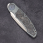 Preview: Arno Basson Messer - G8 Frontflipper M390 Stahl stonewshed FAT Carbon Darkmatter blau mit Anodisierung Südafrika