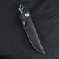 Preview: Marmoset Arno Bernard Knives schmales EDC Messer aus N690 mit Griff aus Kuduknochen blau
