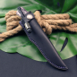 Preview: Arno Bernard Knives Badger EDC Knife with colored kudu bones in purple N690 steel