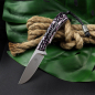 Preview: Arno Bernard Knives Badger EDC Knife with colored kudu bones in purple N690 steel