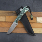 Preview: Model Badger by Arno Bernard Knives with green handle made of kudu bone