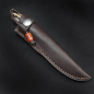 Preview: Bateleur - Arno Bernard Knives - EDC knife N690 with kudu bone handle brown/orange and leather sheath