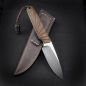 Preview: Bongo Arno Bernard Knives EDC Messer mit N690 Stahl Burlap Micarta braun