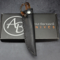 Preview: Bongo Arno Bernard Knives EDC knife with N690 steel grained Ironwood + leathersheath