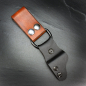 Preview: Kydex belt adapter / dangler with leather straps brown and press studs laterally movable