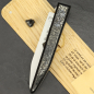 Preview: Abverkauf - Charles Canon Slipjoint Taschenmesser aus Frankreich mit Griff aus echter Kohle poliert