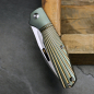 Preview: J.E. Made Knives Combustion CPM-S35Vn Milling Double Voluted Green Titanium