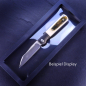 Preview: JE made Barlow 2022 slipjoint knife with mammoth tusk M390 hand jigged bronze bolster