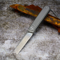 Preview: James Brand - Duval Damasteel mit Titan Griff Frontflipper Damast Taschenmesser