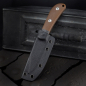 Preview: JE made Knives Fixed Lanny steel Sandvik 12C27 handle G10 brown / carbon EDC knife