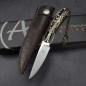 Preview: Fin & Feather von Arno Bernard Knives mit stabilisierten Griff aus Kuduknochen braun