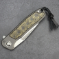 Preview: Arno Bernard Knives - Fuller iMamba titanium knife / folder with blade made of RWL-​34 steel and carbon UNI Gold