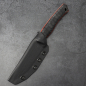 Preview: ABVERKAUF - Forge Works Messer SB1 stonewashed G10 schwarz mit rotem Liner - Droppoint