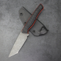 Preview: SALE - Forge Works knife SB1 stonewashed G10 black with red liner Tantostyle