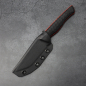 Preview: ABVERKAUF - Forge Works Messer SB1 stonewashed G10 schwarz mit rotem Liner - Tanto