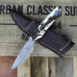 Preview: Galago Warthog dyed - Arno Bernard Knives small EDC knife with N690 steel and leather sheath