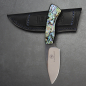 Preview: For the first time Gecko from Arno Bernard Knives with Abalone N690 steel EDC knife with leather sheath