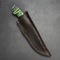 Preview: Gecko Arno Bernard Knives Mammutbackenzahn grün EDC Messer N690 Stahl mit Lederscheide