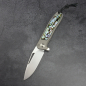 Preview: 23-555 Folder skeletonized - Arno Bernard Knives - iMamba titanium knife with abalone blade made of RWL-34 steel