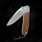 Preview: German Edition Fuller iMamba Arno Bernard Knives Burlap Micarta + titanium handle RWL-34 - Framelock