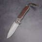Preview: German Edition Fuller stonewashed iMamba Arno Bernard Knives Burlap Micarta + Titangriff RWL-34 - Framelock