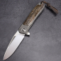 Preview: Folder - Fuller iMamba Arno Bernard Knives Giraffe Bone + Titanium Handle RWL-34 - Framelock Knife