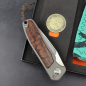 Preview: German Edition Fuller - iMamba Arno Bernard Knives Ironwood + titanium handle RWL-34 - Framelock knife