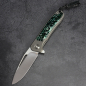 Preview: Folder Arno Bernard Knives iMamba Kudu bone green + titanium handle RWL-34 - framelock skeletonized