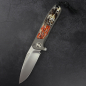 Preview: 24-211 Arno Bernard Knives Folder - iMamba Kudu Knochen orange/braun Titan RWL-34 2-farbig