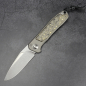 Preview: Arno Bernard Knives - iMamba uller Titan Messer RWL-​34 Stahl stonewashed und Carbon UNI Gold