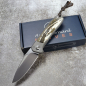 Preview: German Edition Fuller Arno Bernard Knives - iMamba titanium knife RWL-34 Steel and Wartshine Dyed