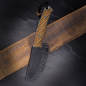 Preview: NEW - Indomitor from Forge Works outdoor knife / bushcraft made of 4mm N690 with G10 brown + ingenious Kydex system