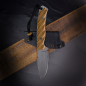 Preview: NEW - Indomitor from Forge Works outdoor knife / bushcraft made of 4mm N690 with G10 brown + ingenious Kydex system