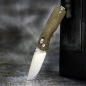 Preview: James Brand - Carter Messer Micarta olive mit slidelock und bronze Washern Stahl VG10