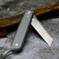Preview: James Brand - Duval Damasteel mit Titan Griff Frontflipper Damast Taschenmesser