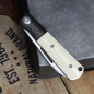 Preview: JE made Barlow - Slipjoint knife with pure mammoth tusk M390 steel and hand jigged bronze bolster