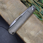 Preview: J.E. Made Knives Gunstock Stonewashed Klinge CPM-S35Vn Griff aus Titan per Hand gegrooved