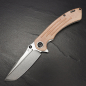 Preview: Kansept Pretaout blade 154CM stonewashed with brown micarta linerlock