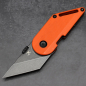 Preview: Sale - Small Kansept Dash black stonewashed 154CM steel G10 orange - one-handed