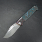 Preview: Kansept Shikari with anodized bolsters and clip Damascus blade with FAT carbon handle