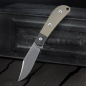 Preview: JE made Knives Fixed Lanny steel Sandvik 12C27 handle G10 beige / carbon EDC knife