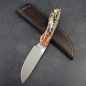 Preview: LION - Jagdmesser mit 2-farbigen Griff aus Kuduknochen orange/braun von Arno Bernard Knives