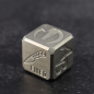 Preview: Titanium cube with Messerdepot logos - EDC cube 16 mm made of titanium 6AL4V in a stonewashed finish